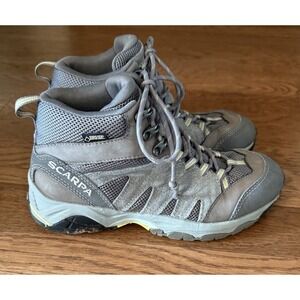 SCARPA Hiking Boots Womens 9 Gray Gore-Tex High Top Support Traction EU 38.5
